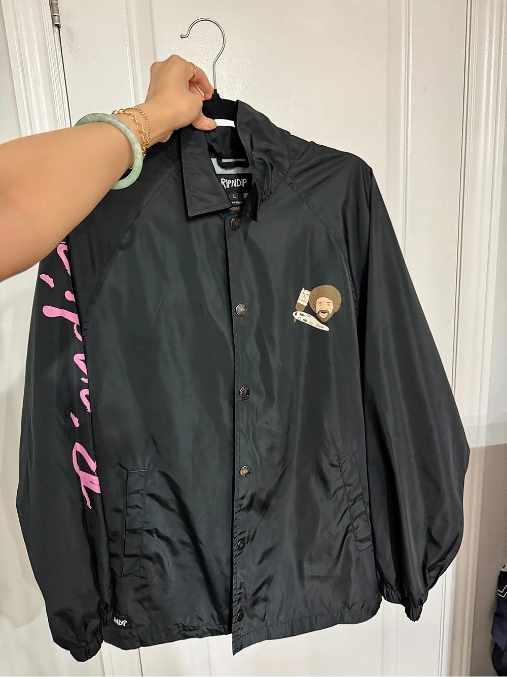 Happy Little Trees Bob Ross & Cats Jacket in Black Like